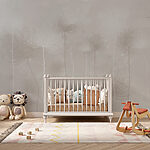 Wall murals White flowers on a gray background