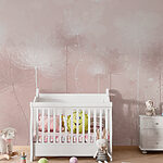 Wall murals Elegant flowers dancing in blush.