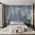 Wall murals Elegant gray leaves sway softly.