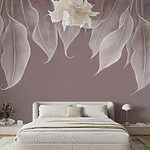 Wall murals Elegant leaves in soft sepia.