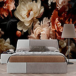 Wall murals Subtle dance of blossoms in darkness