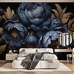 Wall murals Group of blue flowers