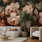 Wall murals Painting of flowers on a dark background