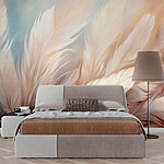 Wall murals Soft feathers in serene hues.