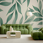 Wall murals Lush Green Leaves Pattern