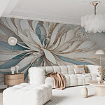 Wall murals White and blue swirls