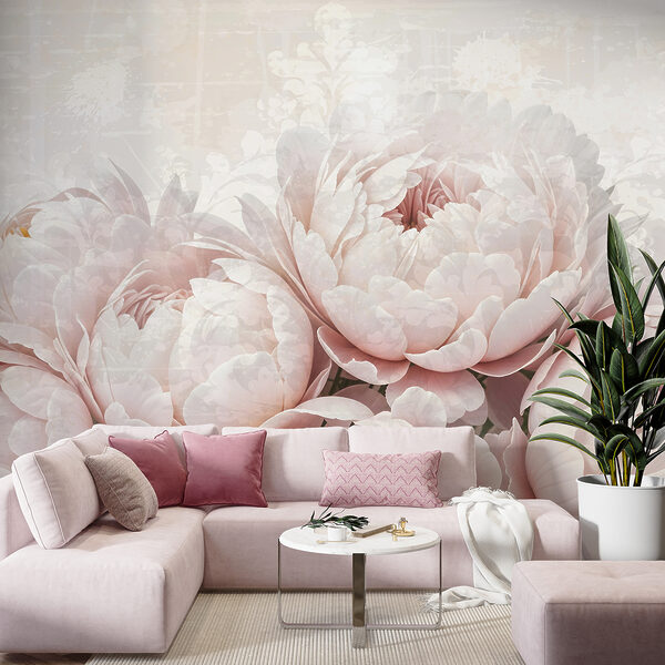 Group of pink flowers Wall mural Group of pink flowers