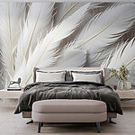 Wall murals Group of white feathers