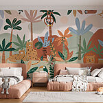 Wall murals Cartoon of animals in a jungle