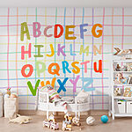 Wall murals Colorful letters on a grid
