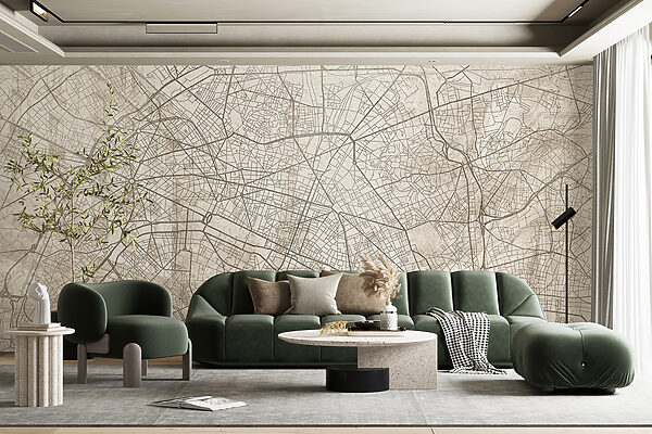 Map of a city Wall murals Map of a city