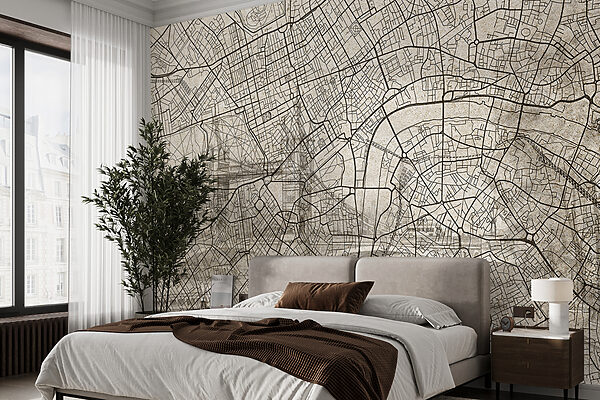 Map of a city Wall murals Map of a city