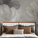 Wall murals Painting of flowers on a wall