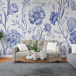 Wall murals Blue and white floral pattern