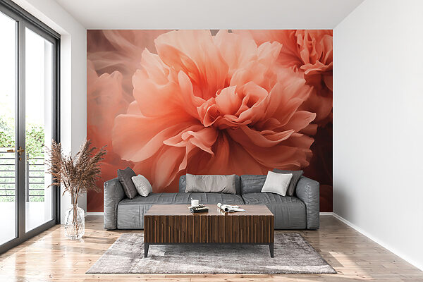 Ethereal Peach Blossoms Swirling Wall murals Ethereal Peach Blossoms Swirling