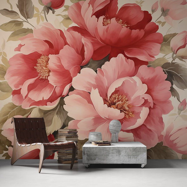Elegant Blooms in Soft Hues Wall murals Elegant Blooms in Soft Hues