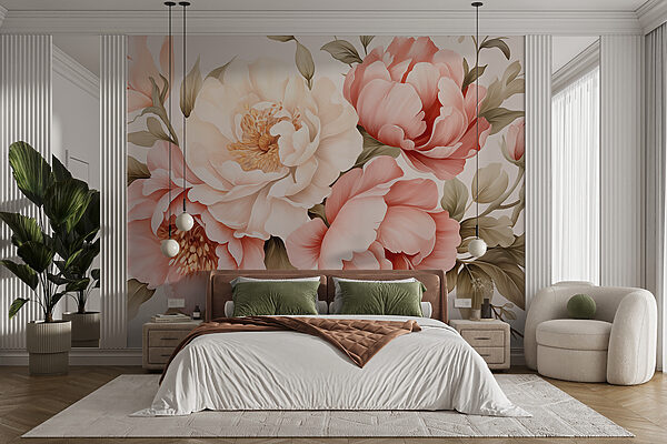 Soft Blooms in Delicate Hues Wall murals Soft Blooms in Delicate Hues