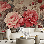 Wall murals Elegant Blooms Adorn Timeless Canvas