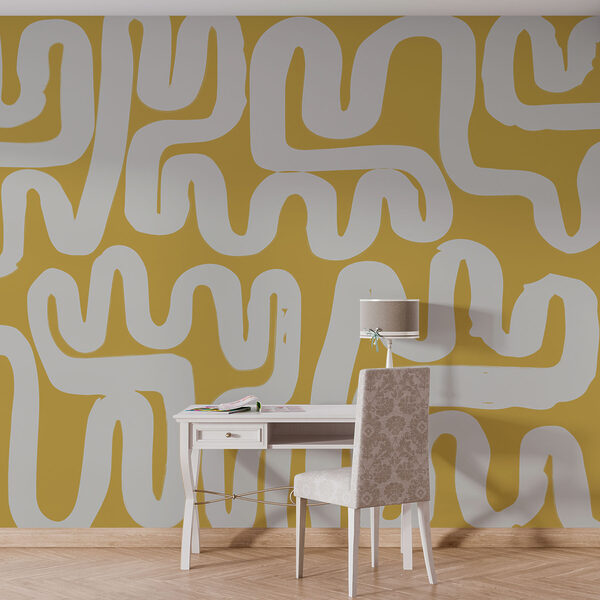 White and yellow maze Wall mural White and yellow maze