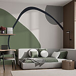 Wall murals Green and grey art