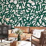 Wall murals Pattern of green letters