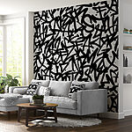 Wall murals Black and white pattern with letters
