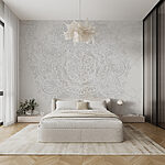 Wall murals White circular pattern on a white surface