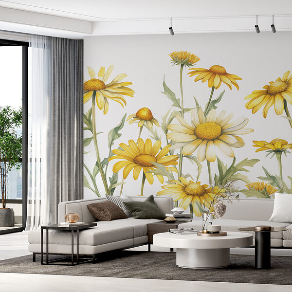 Group of yellow flowers Wall murals Group of yellow flowers