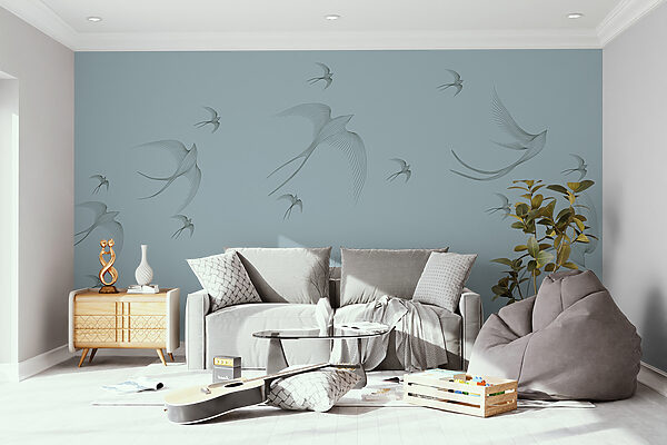 Wall mural Group of birds flying