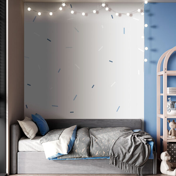 Wall mural White background with blue and white specks