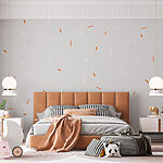 Wall murals White and orange sprinkles on a gray background