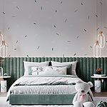 Wall murals White background with green and white specks