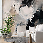 Wall murals Abstract Whirls in Monochrome Palette