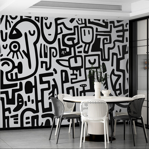 Black and white pattern Wall murals Black and white pattern