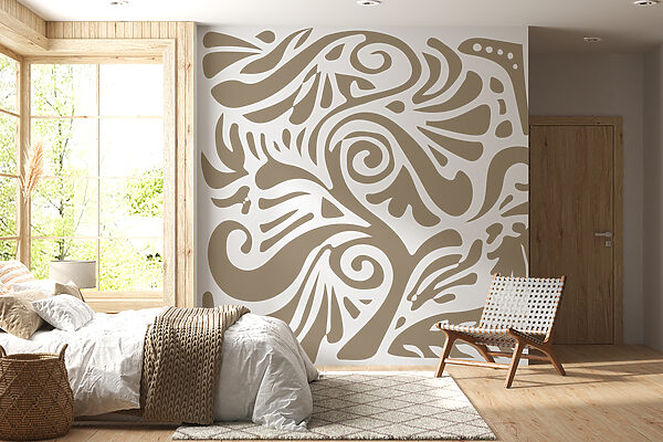 White and brown pattern Wall murals White and brown pattern