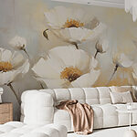 Wall murals Painting of white flowers
