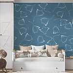 Wall murals Blue background with white stingrays