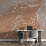 Wall murals Brown and white background with white lines
