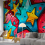 Wall murals Colorful star pattern
