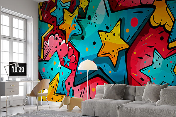 Colorful star pattern Wall murals Colorful star pattern