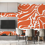 Wall murals Brown and white pattern