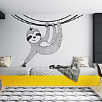 Wall murals Sloth from a rope