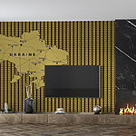 Wall murals Map of ukraine with lines and cities