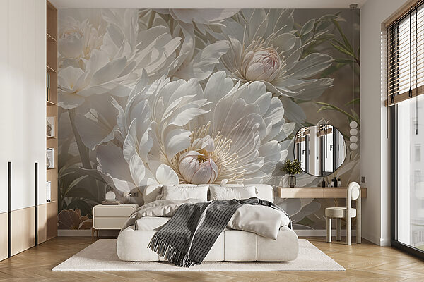 Delicate Blossoms in Sunlit Elegance Wall murals Delicate Blossoms in Sunlit Elegance