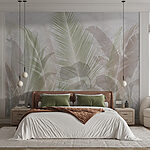 Wall murals Palm Leaves Gentle Brushstrokes