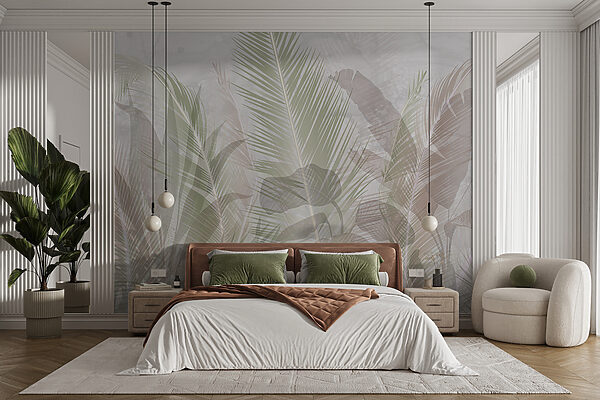 Palm Leaves Gentle Brushstrokes Wall murals Palm Leaves Gentle Brushstrokes