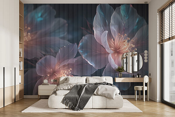 Wall murals Wall murals Ethereal blooms in luminous hues. (SKU: w08329)