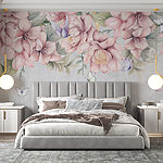 Wall murals Butterflies rest among lush blooms.