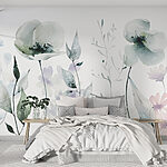 Wall murals Blooms in Soft Watercolor Wash