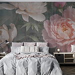 Wall murals Group of flowers on a gray background